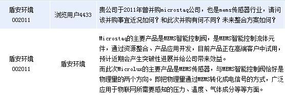 [互动]盾安环境:料MEMS智能控制阀近期产效益